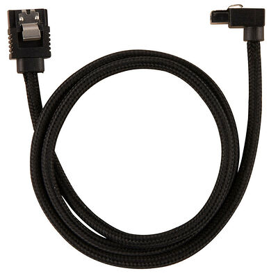 Câble SATA gainé (connecteur coudé) à verrouillage Corsair - 60 cm - Noir