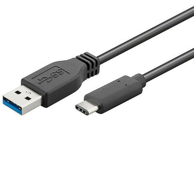 Câble USB 3.0 Type C Mâle / Type A Mâle - 1 mètre - Noir - Goobay