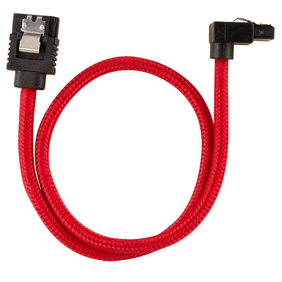 Câble SATA gainé (connecteur coudé) à verrouillage Corsair - 30 cm - Rouge
