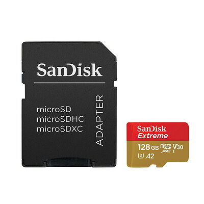 SanDisk Extreme - Micro SDXC - UHS-I V30 A2 - 128 Go