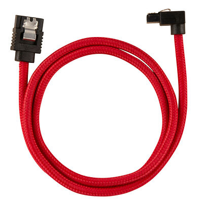 Câble SATA gainé (connecteur coudé) à verrouillage Corsair - 60 cm - Rouge