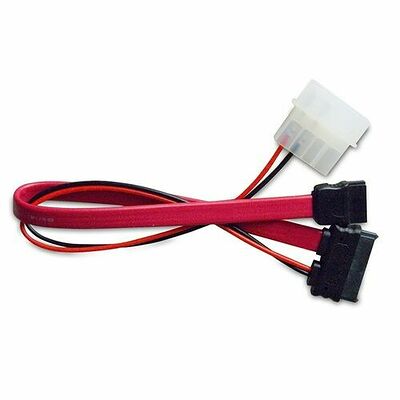 Câble adaptateur SATA vers mini-SATA / Molex - 20 cm - Rouge - Akasa