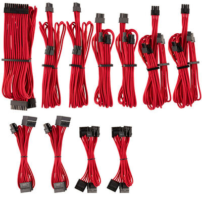 Kit de câbles Corsair Pro gainés - Rouge