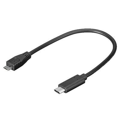 Câble USB 3.1 Type C / Micro USB 2.0 Type B - 20 cm - Noir
