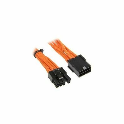 Câble rallonge gainé PCI-E 6+2 broches BitFenix Alchemy, 45 cm, Orange/Noir