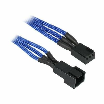 Câble rallonge gainé 3 broches BitFenix Alchemy - 90 cm - Bleu/Noir