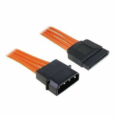 Câble gainé Molex vers alimentation SATA BitFenix Alchemy, 45 cm, Orange