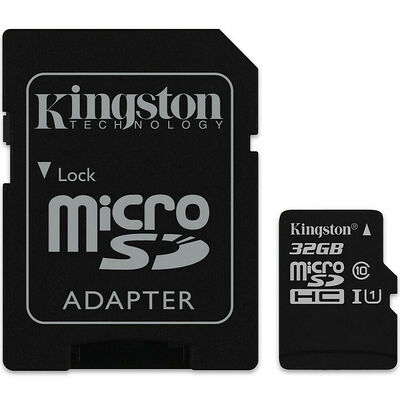 Carte Mémoire Micro SDHC UHS-I Kingston SDCS, 32 Go, Classe 10 + Adaptateur SD