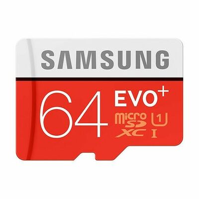 Carte Mémoire Micro SDXC EVO+ Samsung, 64 Go, Classe 10 + Adaptateur SD