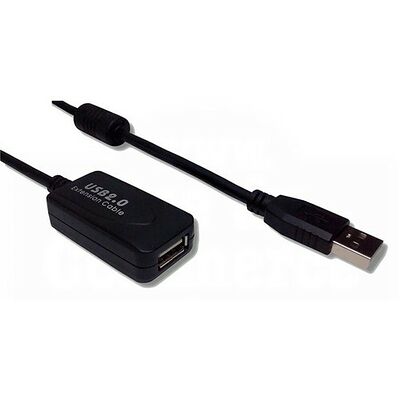 Rallonge USB 2.0 amplifiée, 5m, M/F, Noir, TopAchat