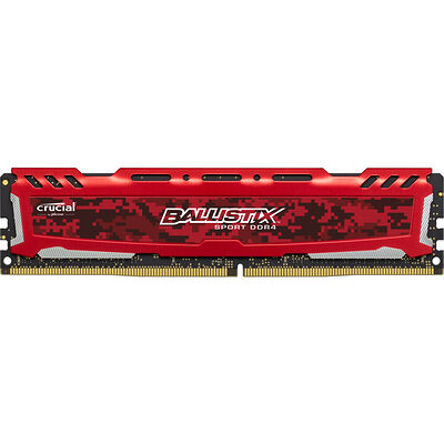DDR4 Ballistix Sport LT, Rouge, 8 Go, 2400 MHz, CAS 16