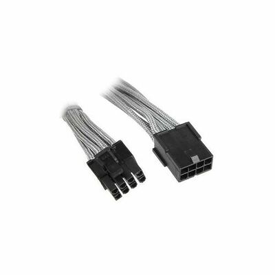 Câble rallonge gainé PCI-E 6+2 broches BitFenix Alchemy - 45 cm - Argent/Noir