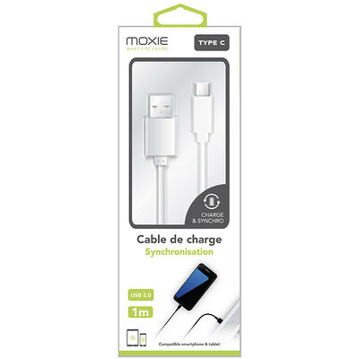 Moxie Câble USB vers USB Type-C Blanc - 1 mètre