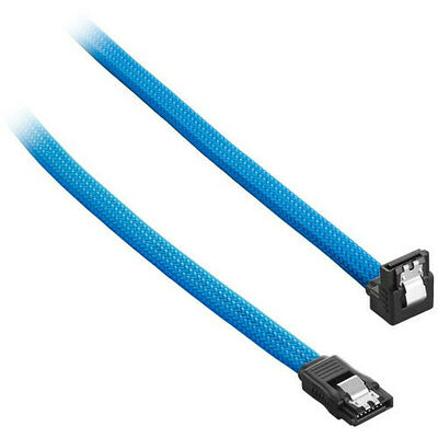 Câble SATA gainé à angle droit CableMod ModMesh - 60 cm - Bleu clair