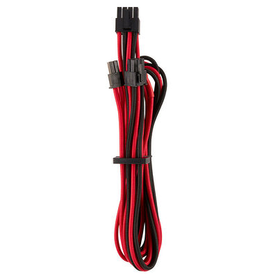 Câble gainé 1 x PCI-E 6+2 broches Corsair - 65 cm - Rouge/Noir