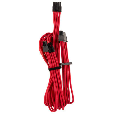 Câble gainé 2 x PCI-E 6+2 broches Corsair - 65 cm - Rouge