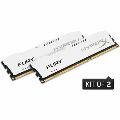 DDR3 HyperX Fury White, 8 Go (2 x 4 Go), 1600 MHz, CAS 10