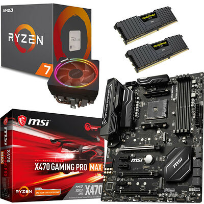 Kit évo Ryzen 7 2700X (3.7 GHz) + MSI X470 GAMING PRO MAX + 16 Go
