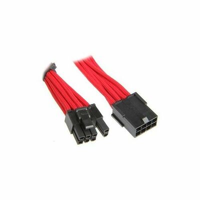 Câble rallonge gainé PCI-E 6+2 Broches BitFenix Alchemy, 45 cm, Rouge/Noir