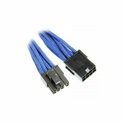 Câble rallonge gainé PCI-E 6+2 broches BitFenix Alchemy - 45 cm - Bleu/Noir
