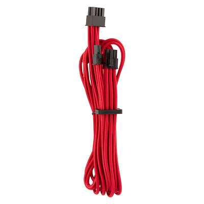 Câble gainé 1 x PCI-E 6+2 broches Corsair - 65 cm - Rouge