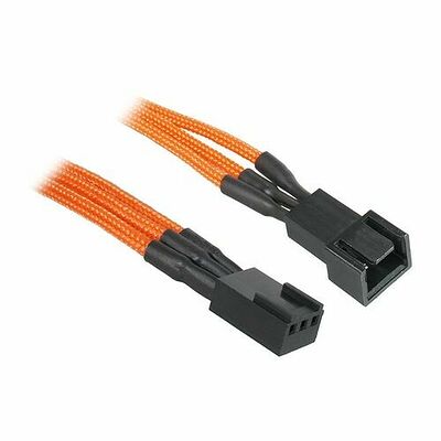 Câble rallonge gainé 3 broches BitFenix Alchemy - 30 cm - Orange/Noir