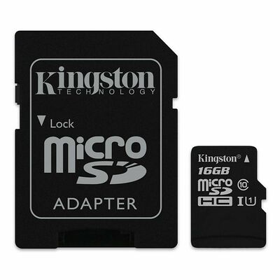 Carte Mémoire Micro SDHC UHS-I Kingston SDC10G2, 16 Go, Classe 10+ Adaptateur SD