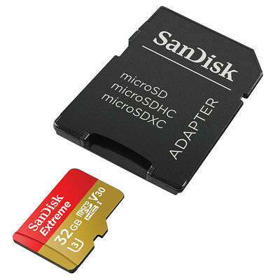 Carte Mémoire Micro SDHC UHS-I Sandisk Extreme, 32 Go, Classe U3 + Adaptateur SD
