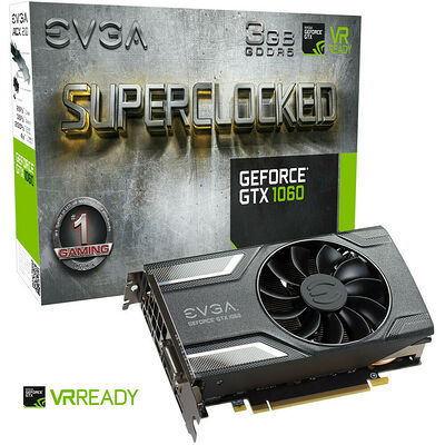 EVGA GeForce GTX 1060 SuperClocked GAMING, 3 Go