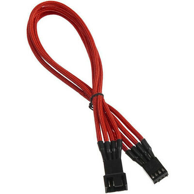 Câble rallonge gainé 4 broches PWM BitFenix Alchemy - 30 cm - Rouge
