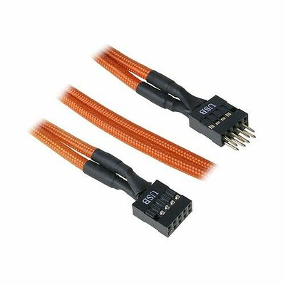 Câble rallonge gainé USB interne BitFenix Alchemy, 30 cm, Orange/Noir