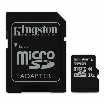 Carte Mémoire Micro SDHC UHS-I Kingston SDC10G2, 32 Go, Classe 10+ Adaptateur SD