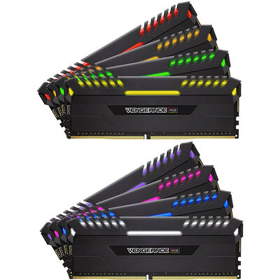 DDR4 Corsair Vengeance RGB, Noir, 8 x 8 Go, 2666 MHz, CAS 16