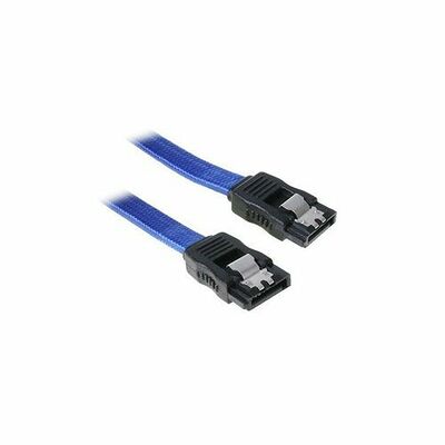 Câble SATA gainé à verrouillage BitFenix Alchemy - 30 cm - Bleu/Noir