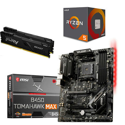 Kit évo AMD Ryzen 5 1600 AF + MSI B450 TOMAHAWK MAX II + 16 Go