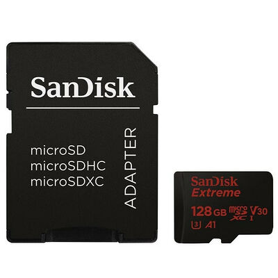 Carte Mémoire Micro SDXC UHS-I Sandisk Extreme, 128 Go, Classe U3+ Adaptateur SD