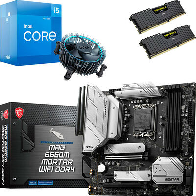 Kit évo Intel Core i5-12400 + MSI MAG B660M MORTAR WIFI DDR4 + 16 Go