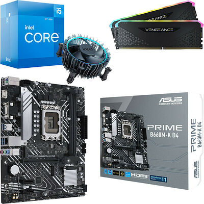 Kit évo Core i5-12400 + Asus PRIME B660M-K DDR4 + 16 Go