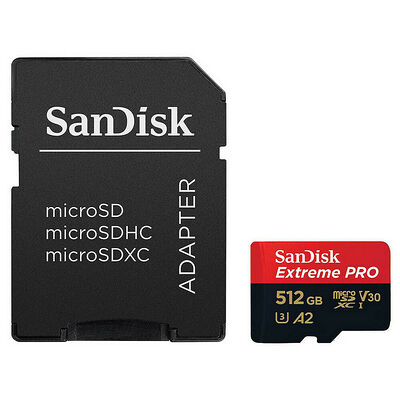 SanDisk Extreme Pro - Micro SDXC - UHS-I U3 A2 V30 - 512 Go