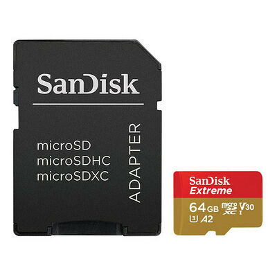 SanDisk Extreme - Micro SDXC - UHS-I U3 A2 V30 - 64 Go