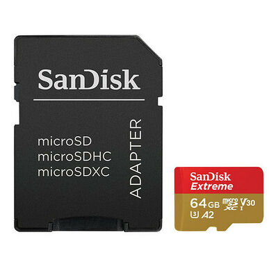 SanDisk Extreme Action Camera - Micro SDXC - UHS-I U3 V30 A2 - 64 Go