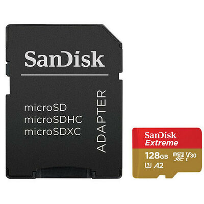 SanDisk Extreme Action Camera - Micro SDXC - UHS-I U3 V30 A2 - 128 Go