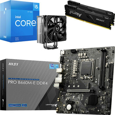 Kit évo Core i5-12400F + MSI PRO B660M-E DDR4 + VT120 Black V2 + 16 Go