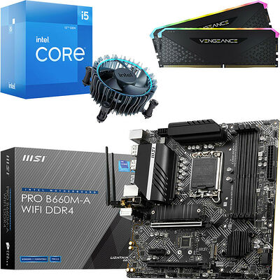 Kit évo Intel Core i5-12400 + MSI PRO B660M-A WIFI DDR4 + 16 Go