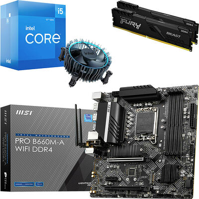Kit évo Core i5-12400 + MSI PRO B660M-A WIFI DDR4 + 16 Go