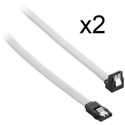 2 x Câble SATA gainé à angle droit CableMod ModMesh - 60 cm - Blanc