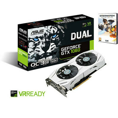 Asus GeForce GTX 1060 DUAL OC, 3 Go + Overwatch offert !