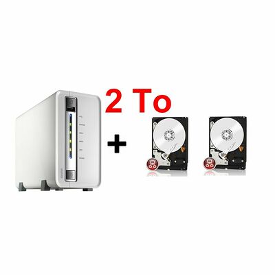 QNAP TS-212P + 2 x Western Digital WD Red, 1 To