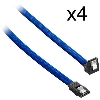 4 x Câble SATA gainé à angle droit CableMod ModMesh - 60 cm - Bleu