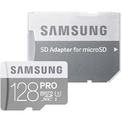 Carte Mémoire Micro SDXC Samsung PRO,128 Go, Classe 10 + Adaptateur SD